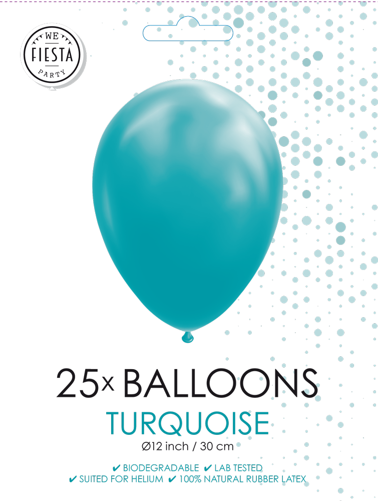 25 Ballonnen 12″ Turquoise