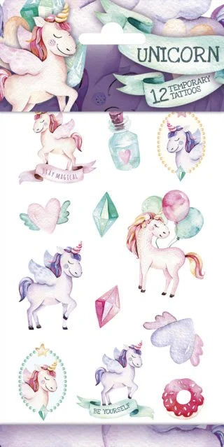 12x Plak Tattoos Eenhoorn ll