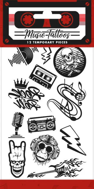 12x Plak Tattoos Rock / Music