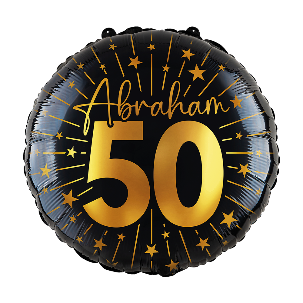 Folieballon 18" goud / zwart 50 jaar 'Abraham' - Golden Celebrations