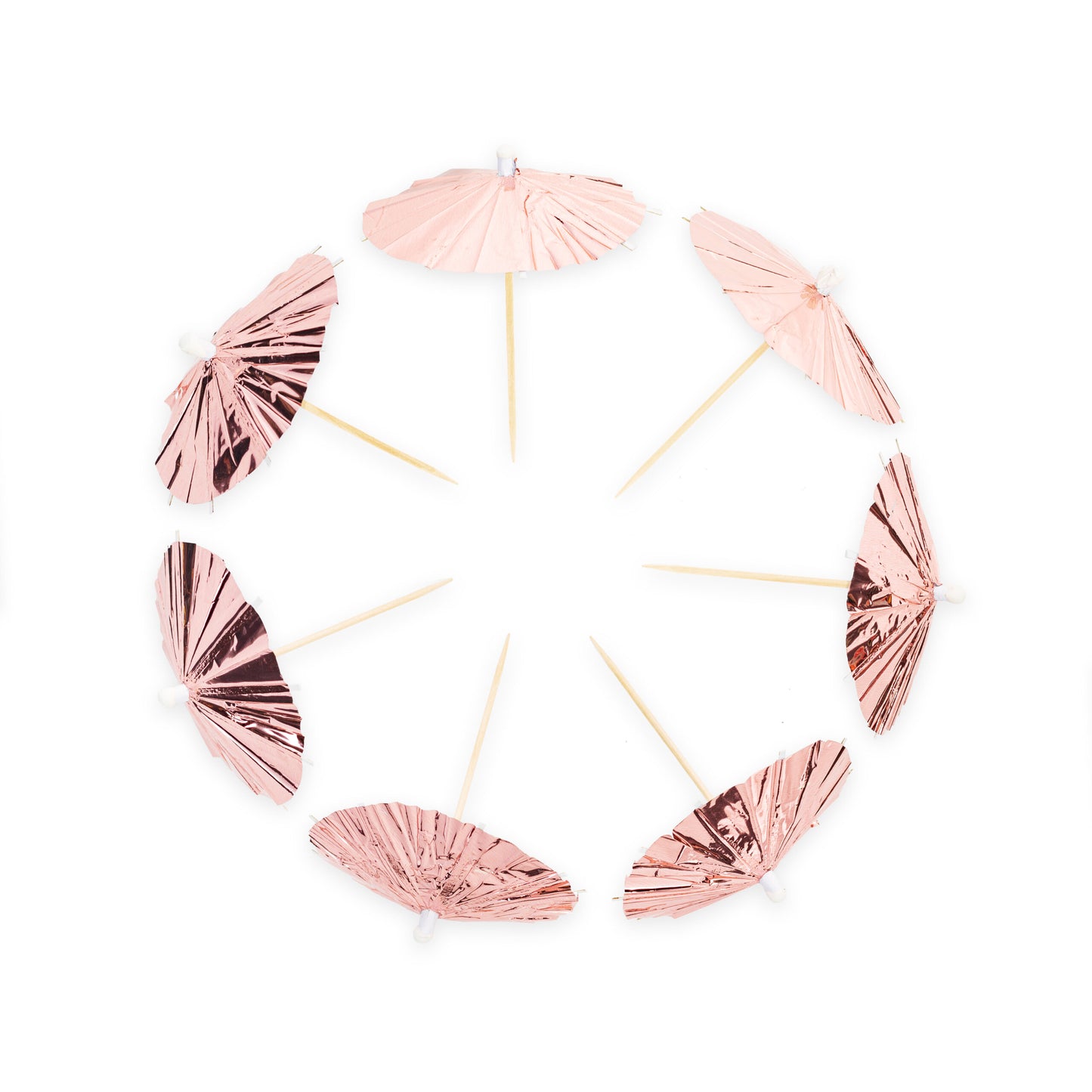 10x Parasol prikker Metallic Rosé Goud