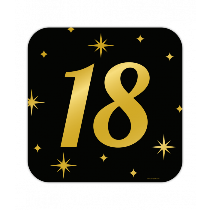 Huldeschild Zwart/Goud - 18 Jaar