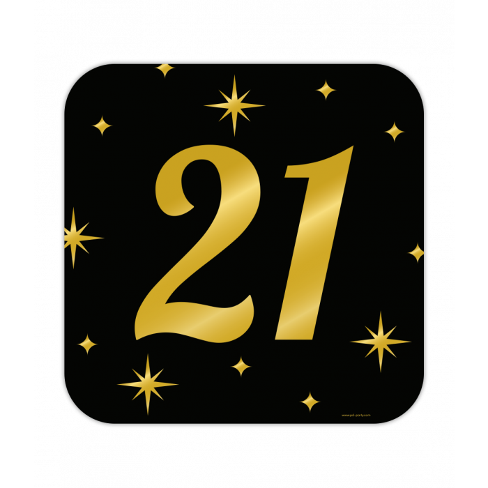 Huldeschild Zwart/Goud - 21 Jaar