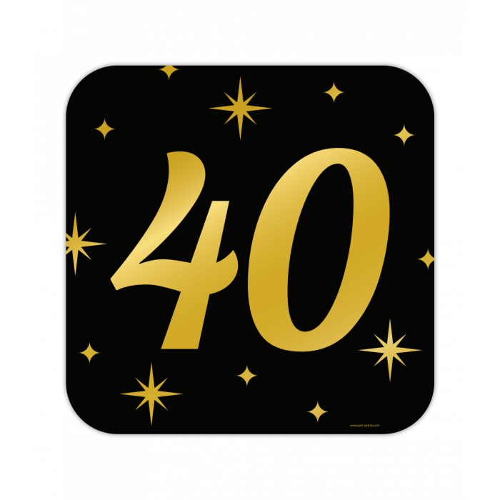 Huldeschild Zwart/Goud - 40 Jaar