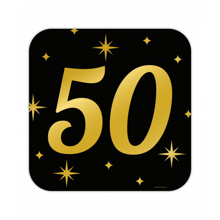 Huldeschild Zwart/Goud - 50 Jaar