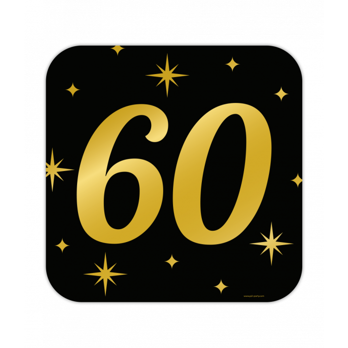 Huldeschild Zwart/Goud - 60 Jaar
