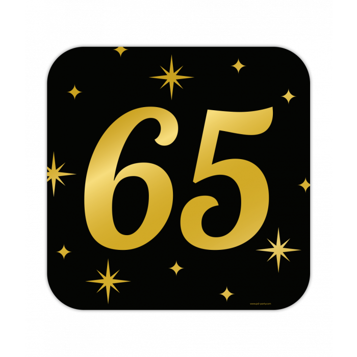 Huldeschild Zwart/Goud - 65 Jaar