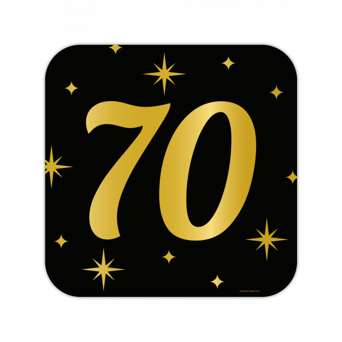 Huldeschild Zwart/Goud - 70 Jaar