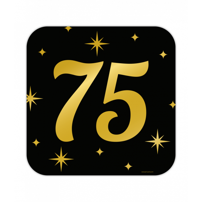 Huldeschild Zwart/Goud - 75 Jaar