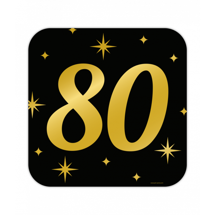 Huldeschild Zwart/Goud - 80 Jaar