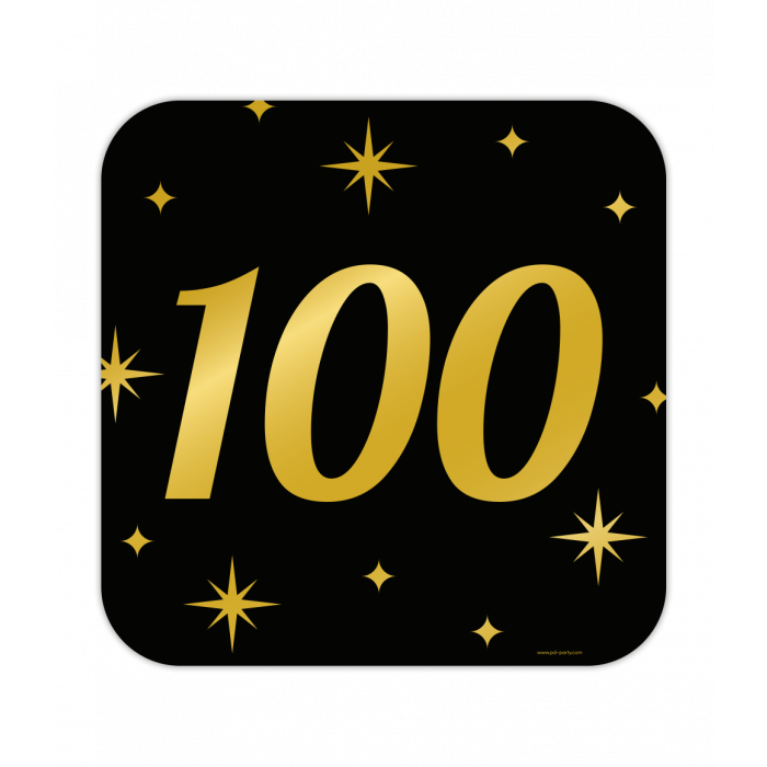 Huldeschild Zwart/Goud - 100 Jaar