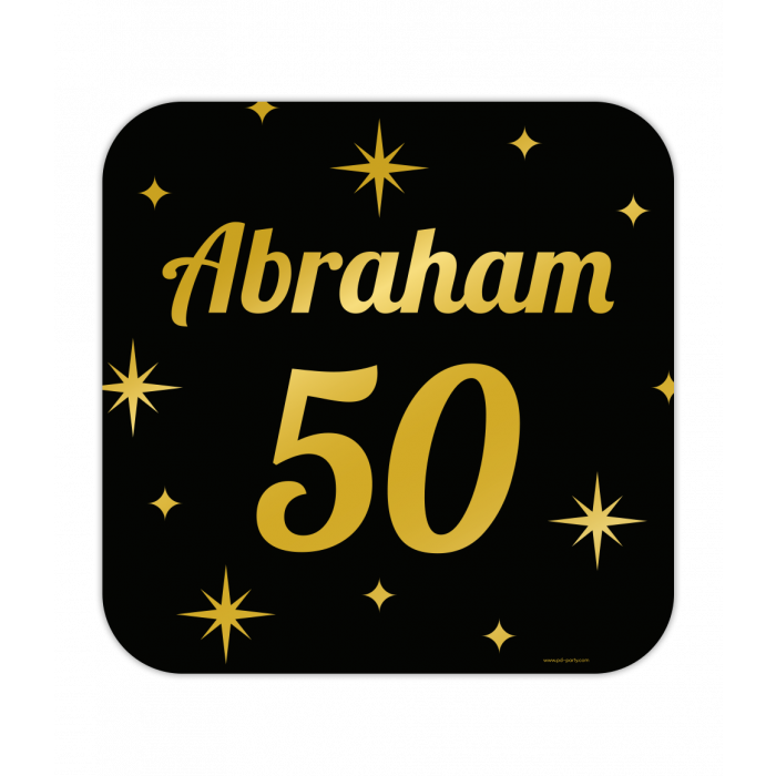 Huldeschild Zwart/Goud - 50 Jaar Abraham