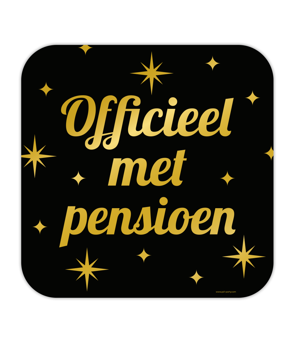 Huldeschild Zwart/Goud - Officieel met Pensioen