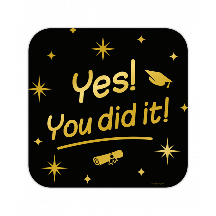 Huldeschild Zwart/Goud - Yes! You did it!
