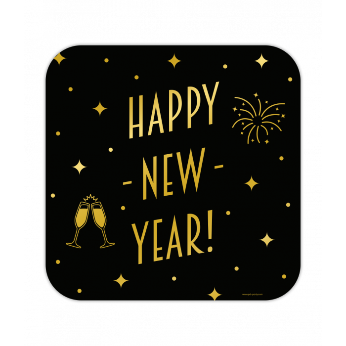 Huldeschild Zwart/Goud - Happy New Year!