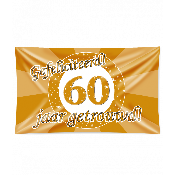XXL Gevalvlag - 60 jaar getrouwd