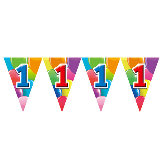 Vlaggenlijn 10m 2-Zijdig bedrukt ‘1’