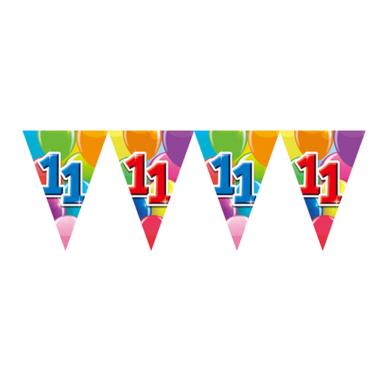 Vlaggenlijn 10m 2-Zijdig bedrukt ‘11’