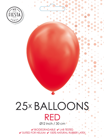 25 Ballonnen 12″ Rood