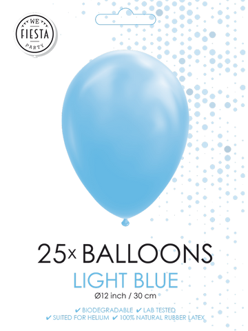 25 Ballonnen 12″ Licht blauw
