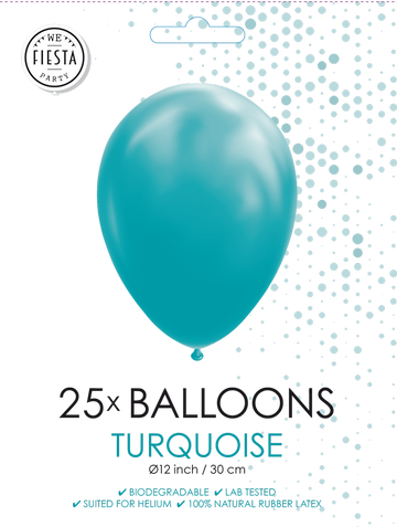 25 Ballonnen 12″ Turquoise