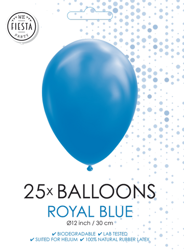 25 Ballonnen 12″ Koninklijk Blauw