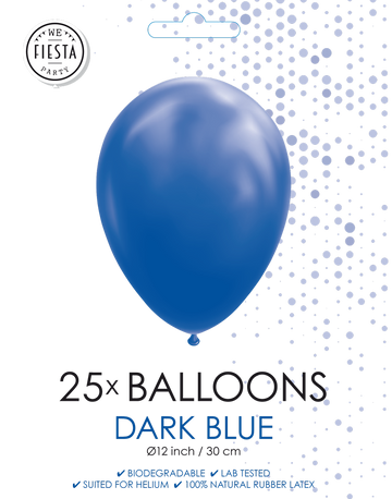 25 Ballonnen 12″ Donker Blauw