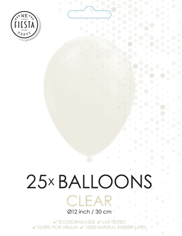 25 Ballonnen 12″ Clear