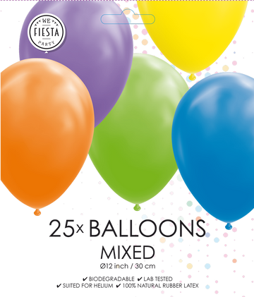 25 Ballonnen 12″ Assorti
