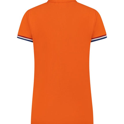 Oranje Dames Polo met Rood / Wit / Blauw Vlag