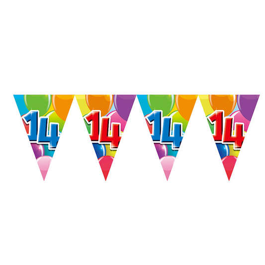 Vlaggenlijn 10m 2-Zijdig bedrukt ‘14’