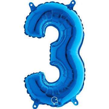 Folieballon nmr. 3 - Kleuren selecteerbaar