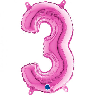 Folieballon nmr. 3 - Kleuren selecteerbaar