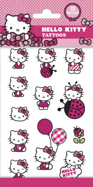 12x Plak Tattoos Hello Kitty