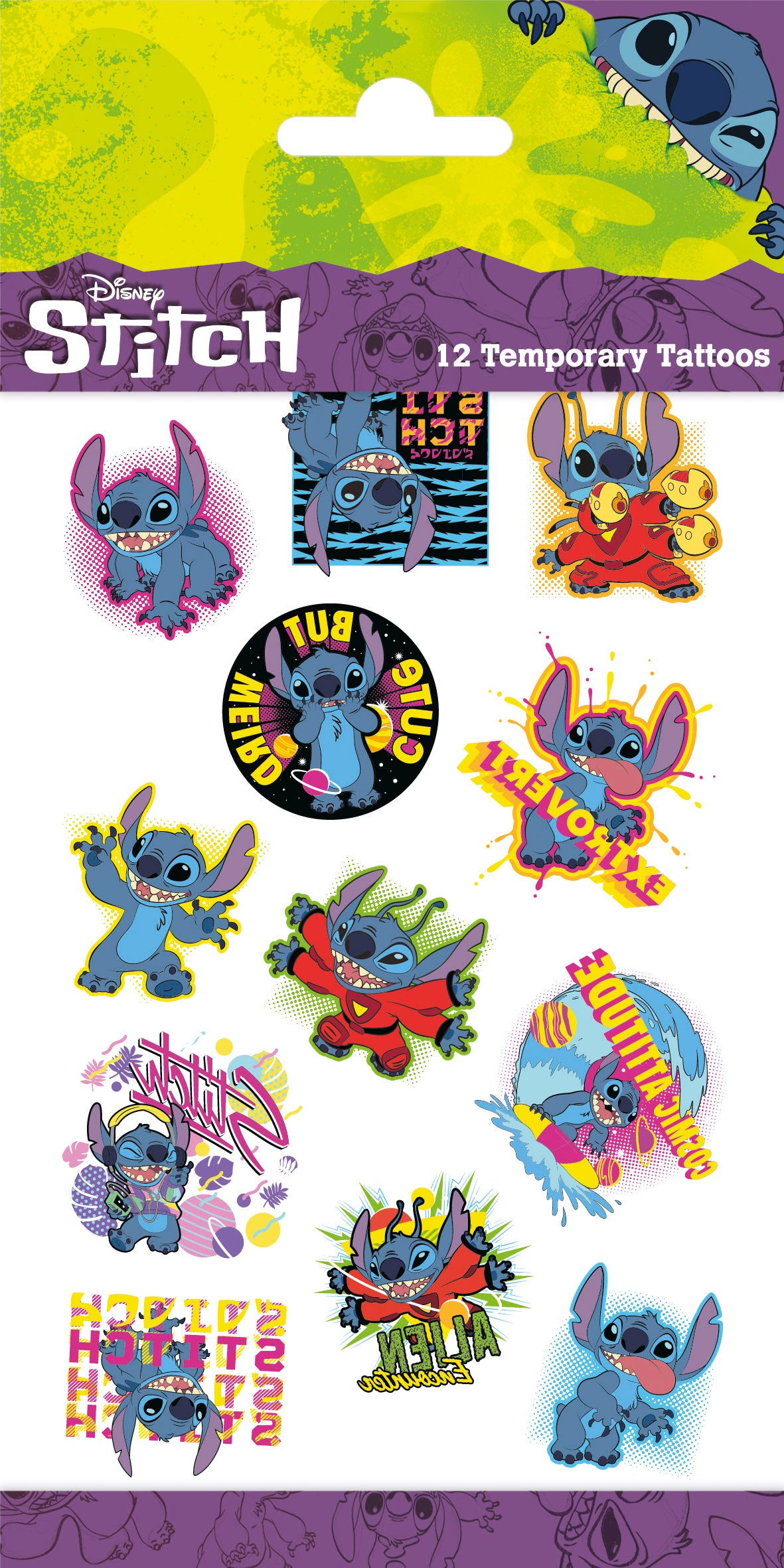 12x Plak Tattoos Disney Stitch