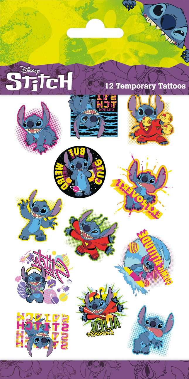 12x Plak Tattoos Disney Stitch