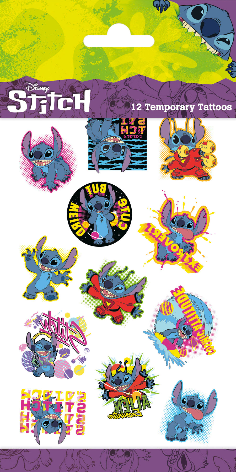 12x Plak Tattoos Disney Stitch