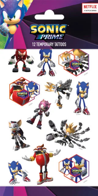 12x Plak Tattoos Sonic