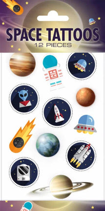 12x Plak Tattoos Space / Ruimte