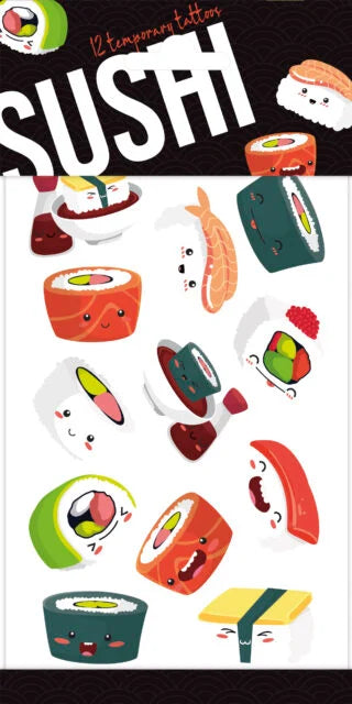 12x Plak Tattoos Sushi