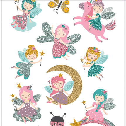 12x Plak Tattoos Glitterlook Feeën
