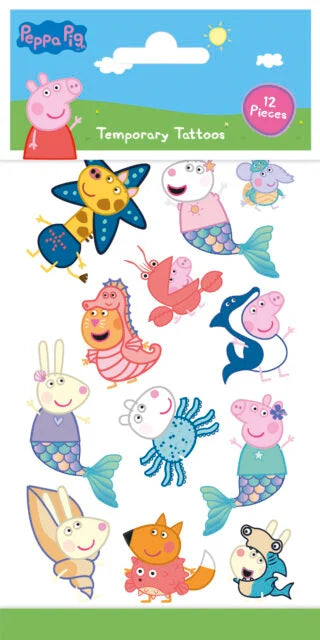 12x Plak Tattoos Peppa Big