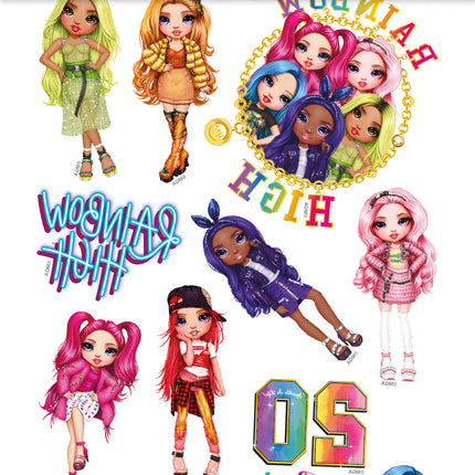 12x Plak Tattoos Rainbow High