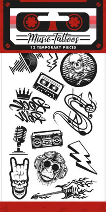 12x Plak Tattoos Rock / Music