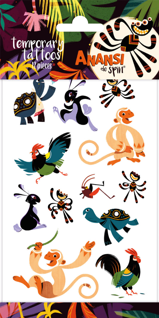 12x Plak Tattoos Anansi de Spin