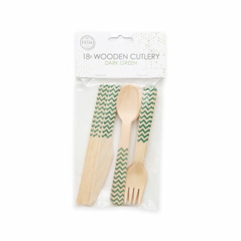 18 Delig Houten Bestek set FSC - Donker groen