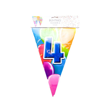 Vlaggenlijn 10m 2-Zijdig bedrukt ‘4’