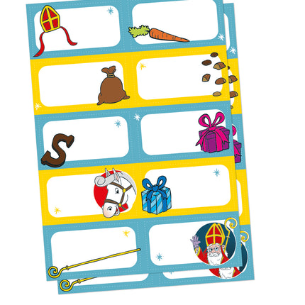 2x vel Sinterklaas Naamstickers A5