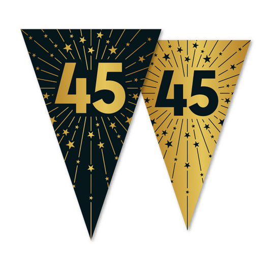 Vlaggenlijn goud / zwart 45 jaar - Golden Celebrations