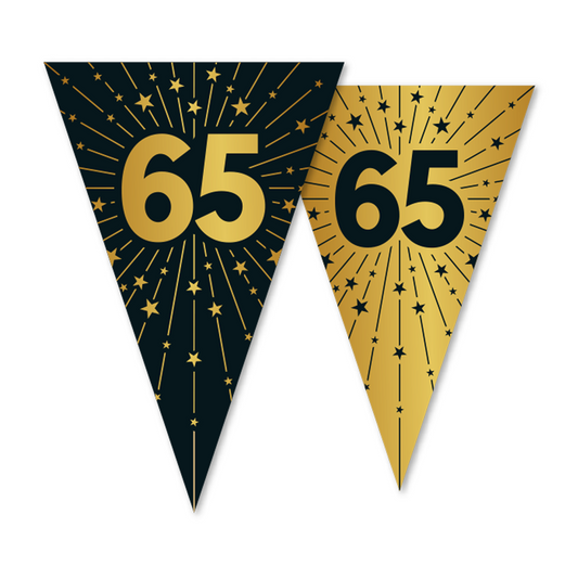 Vlaggenlijn goud / zwart 65 jaar - Golden Celebrations
